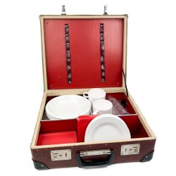 R�d retro picnickuffert s�t