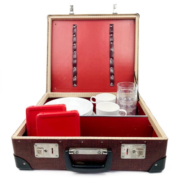 R�d retro picnickuffert s�t