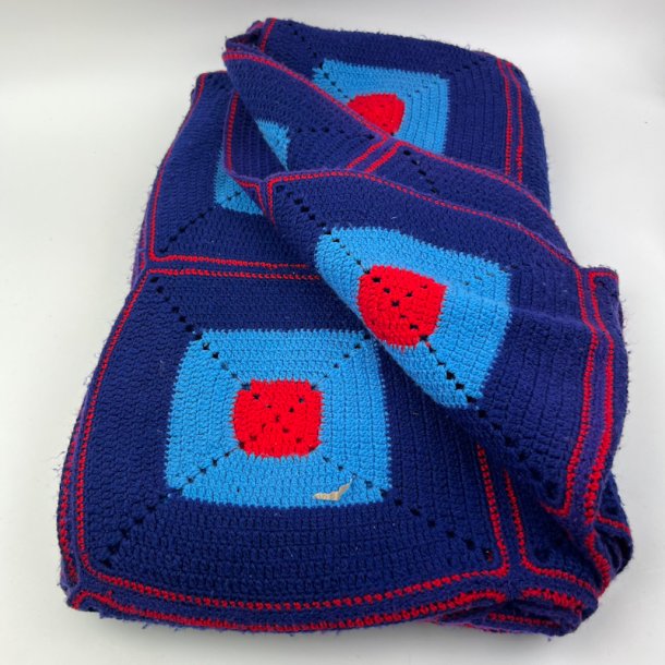 Bl� h�ndh�klet retro plaid