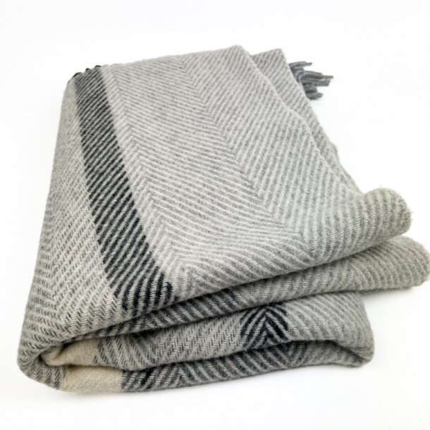 Stribet vintage uldplaid