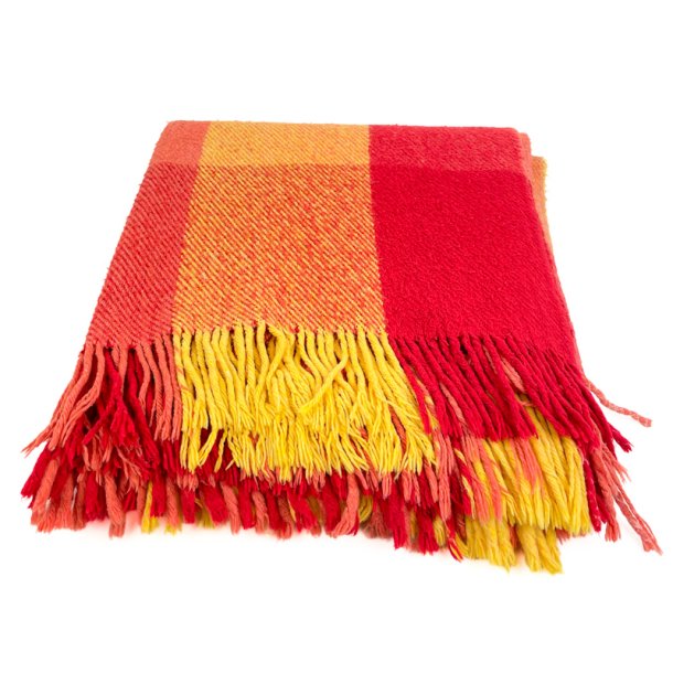 Retro plaid i r�d, orange og gul
