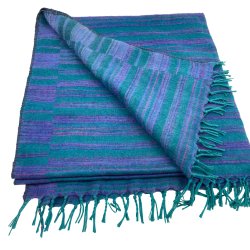Bl�d turkis stribet retro plaid