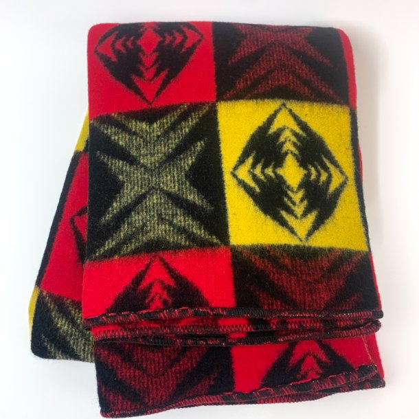 Rd og gul vintage plaid fra 1960'erne