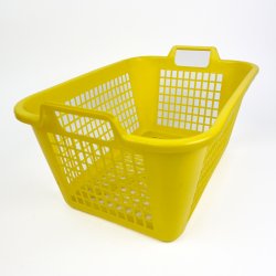 Gul retro plastikkurv