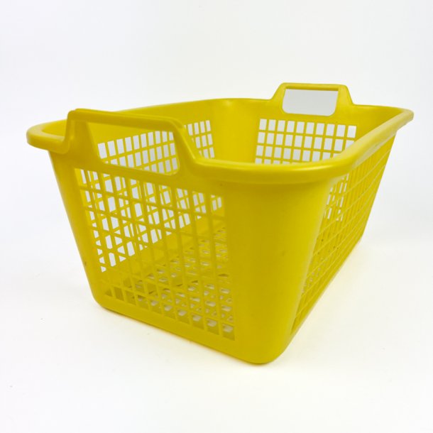 Gul retro plastikkurv