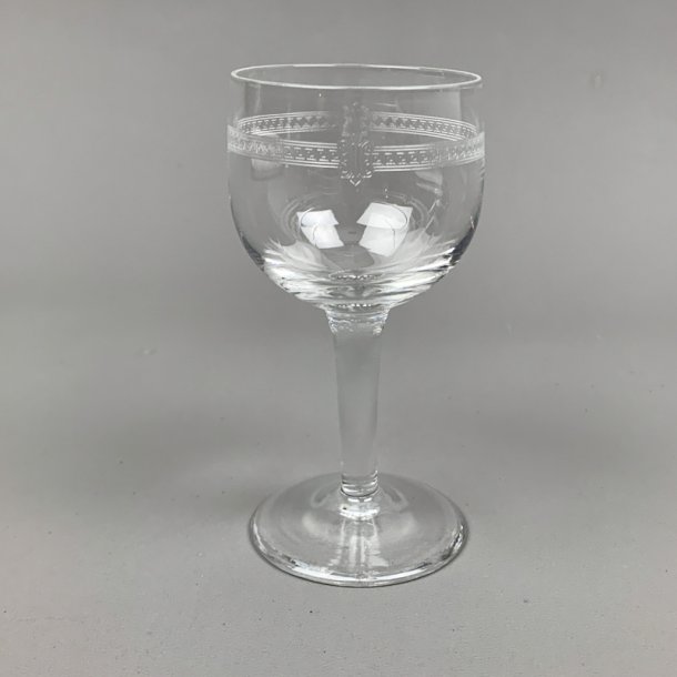 Vintage portvinsglas med ciselering