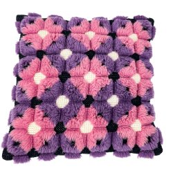 Lilla og pink vintage pyntepude