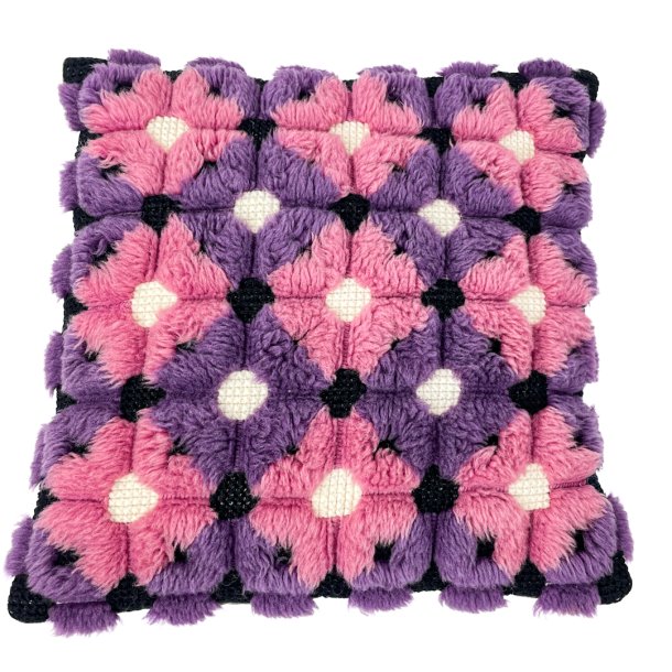 Lilla og pink vintage pyntepude