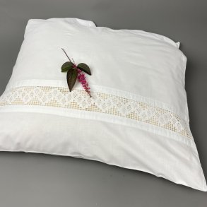 Hvidt vintage pudebetrk med mellemvrk