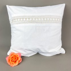 Hvidt vintage pudebetrk med mellemvrk