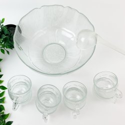 Retro Bowle-Set aus Glas  zehnteilig