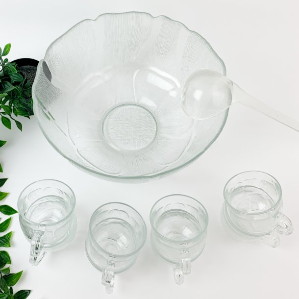 Retro Bowle-Set aus Glas  zehnteilig
