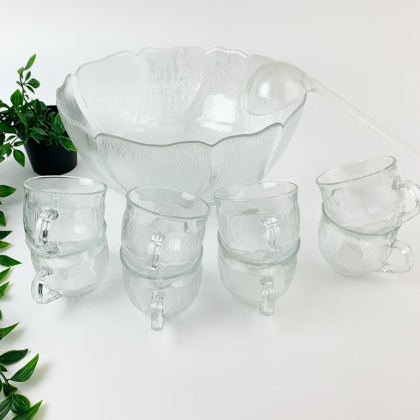 Retro Bowle-Set aus Glas  zehnteilig