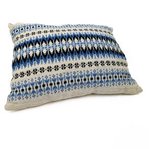 Bl� m�nstret vintage pyntepude