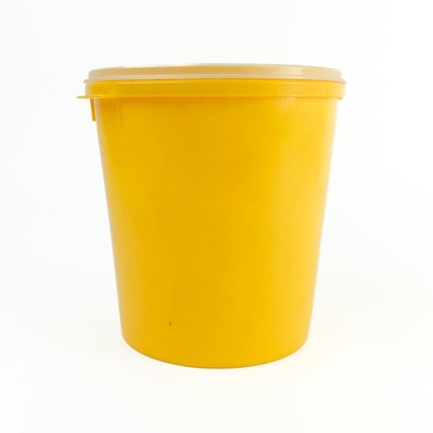 Gelber Retro Behlter mit Deckel