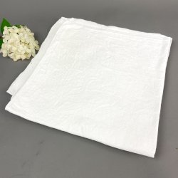 Fire hvide damask mundservietter