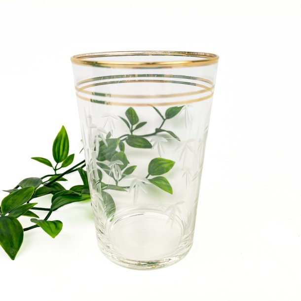 Elegant vintage drikkeglas med guldkant