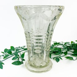 Klare Vintage-Vase aus Pressglas
