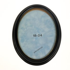Oval sort vintage fotoramme 18x24 cm