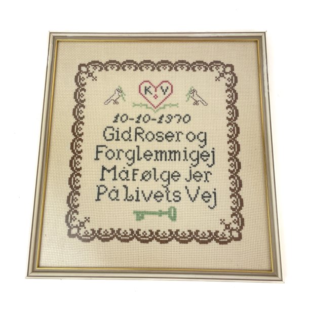 Vintage broderi i ramme