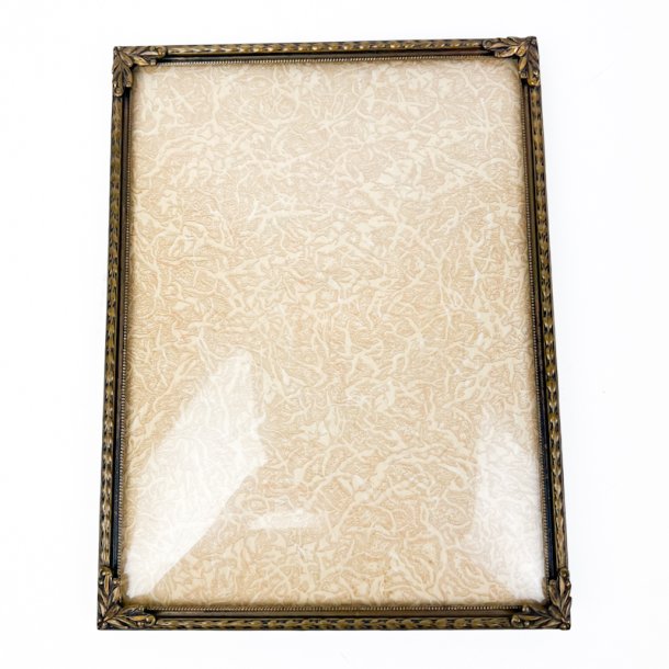 Patineret vintage messingramme - 20 x 25 cm