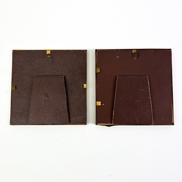 To gyldne vintage billedrammer - 13x13 cm