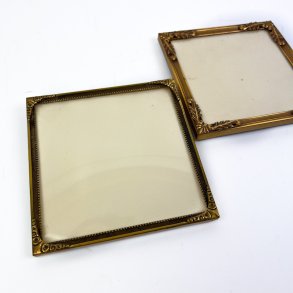 To gyldne vintage billedrammer - 13x13 cm