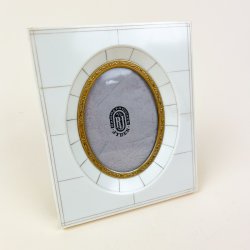 Klassisk oval hvid vintage fotoramme