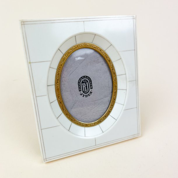 Klassisk oval hvid vintage fotoramme