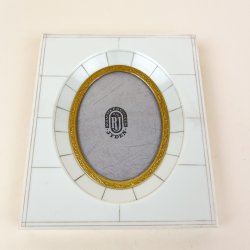 Klassisk oval hvid vintage fotoramme