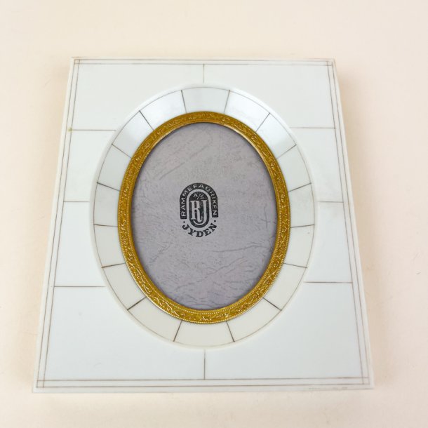Klassisk oval hvid vintage fotoramme