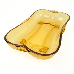 Bernsteinfarbene Vintage-Glasschale