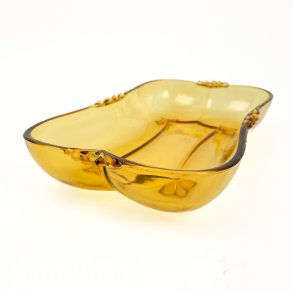 Bernsteinfarbene Vintage-Glasschale