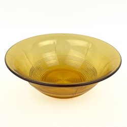 Smuk ravfarvet vintage glassk�l