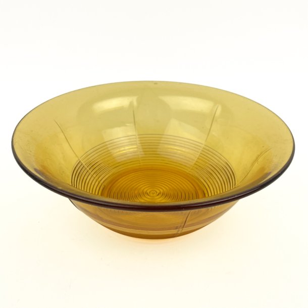 Smuk ravfarvet vintage glassk�l