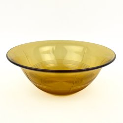 Smuk ravfarvet vintage glassk�l
