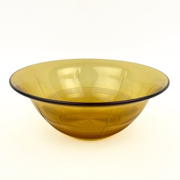 Smuk ravfarvet vintage glassk�l