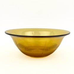Smuk ravfarvet vintage glassk�l