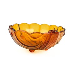 Ravfarvet vintage glassk�l p� f�dder