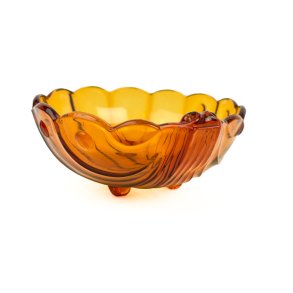 Ravfarvet vintage glassk�l p� f�dder