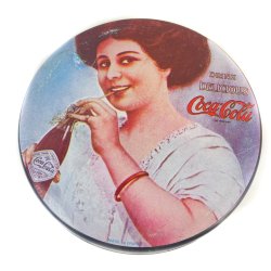 Runde Vintage-Coca-Cola-Dose mit Nhzubehr