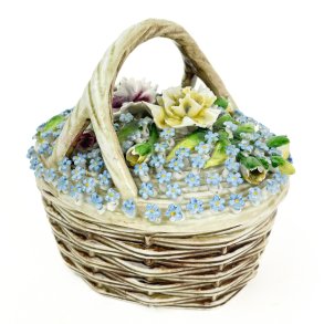 Vintage-Porzellandose mit Blumen