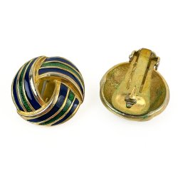 Blaue und grne Retro-Ohrringe