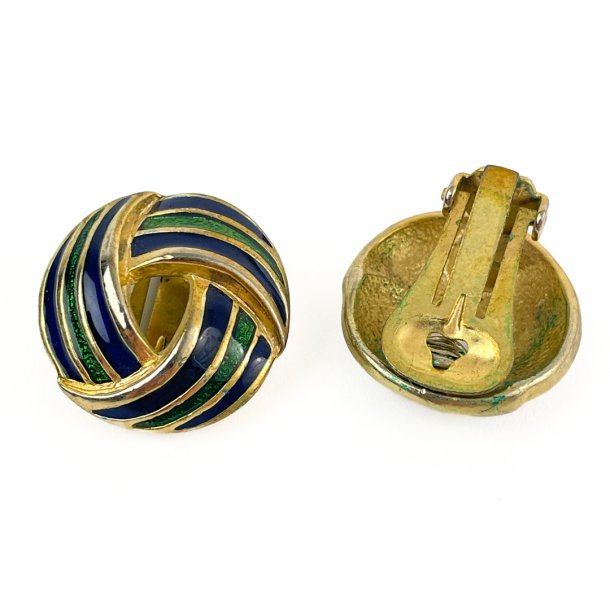 Blaue und grne Retro-Ohrringe