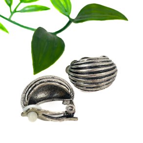 Vintage silberfarbene Ohrclips