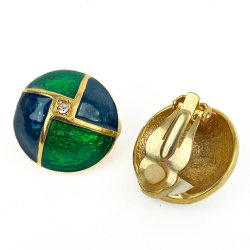 Retro Ohrclips mit Stein