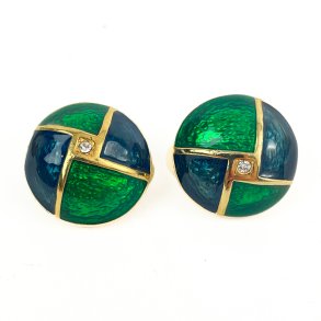 Retro Ohrclips mit Stein