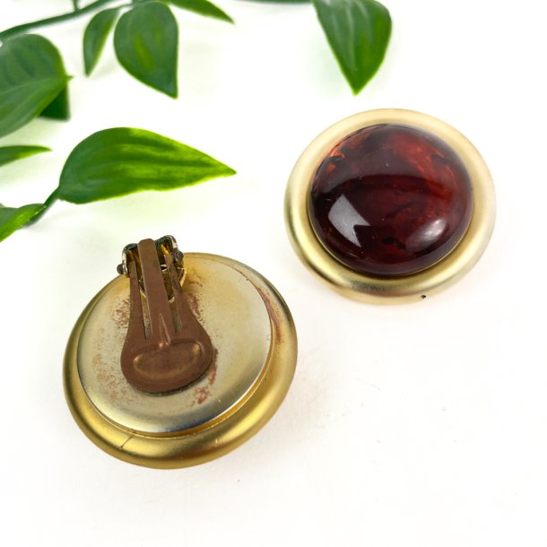 Bernsteinfarbene Vintage Ohrclips