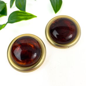 Bernsteinfarbene Vintage Ohrclips