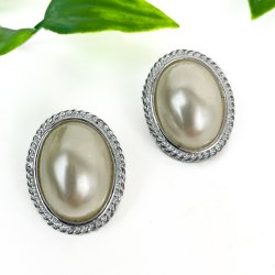 Silberfarbene Vintage Ohrclips